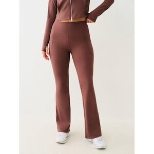 True Religion Womens Brown Branded Bootcut Legging, Yoga, Jogger Sz M